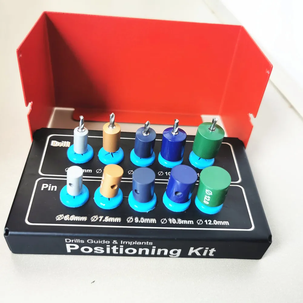 1 ganze set Neue Dental Bohrer Implantate Guide & Positionierung Kit Titan Geführt Bur Pins
