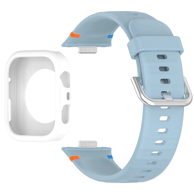 Protective Soft Case with Silicone Sports Strap for Smartwatch Fitness Bands