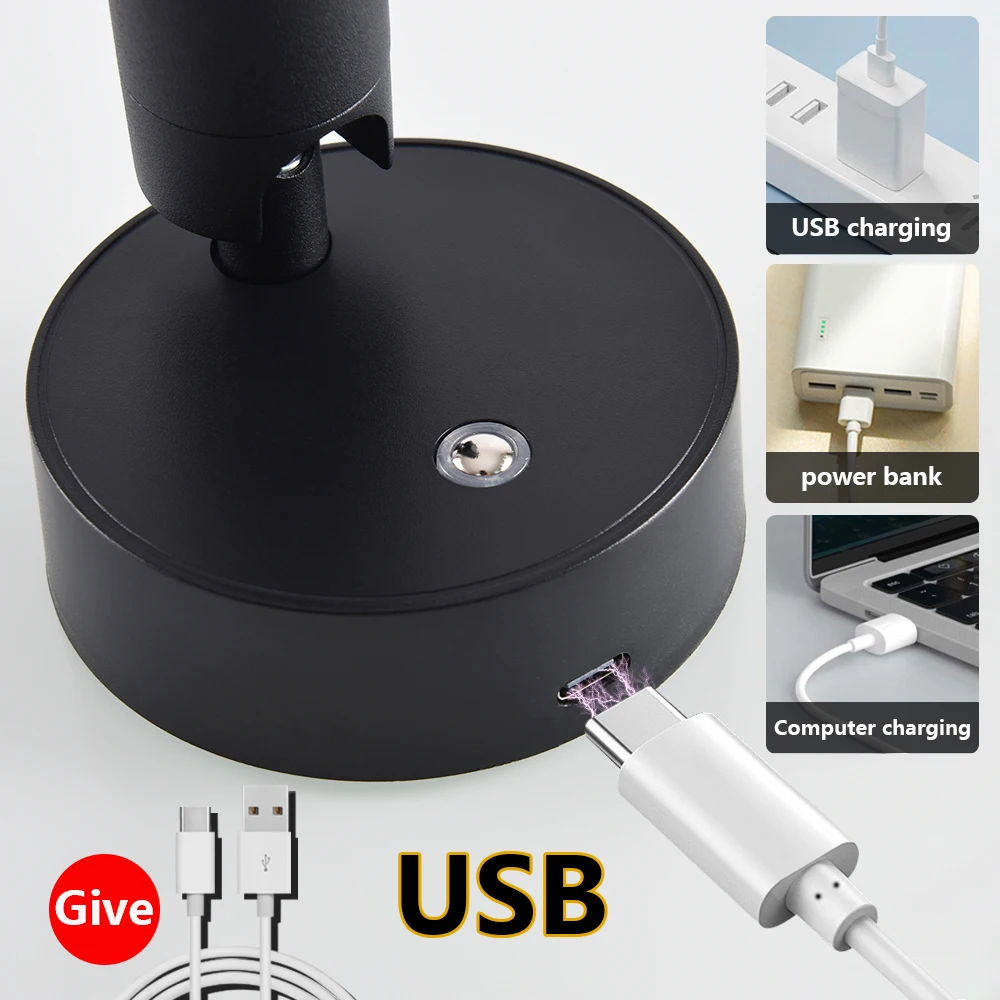 Led Light Led Wall Lamp Wall Light Magnetic Suction Lamp Magnetic Wall Sconce LED Desk Lamp Remote Control 3-Color Dimmable 360&deg; Rotatable USB Rechargeable Bedroom Bedside Night Light