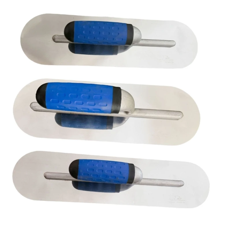 3 Piece Round Plastering Trowel Set Stainless Steel Pool Trowel for Various Construction and Home Improvement Tasks