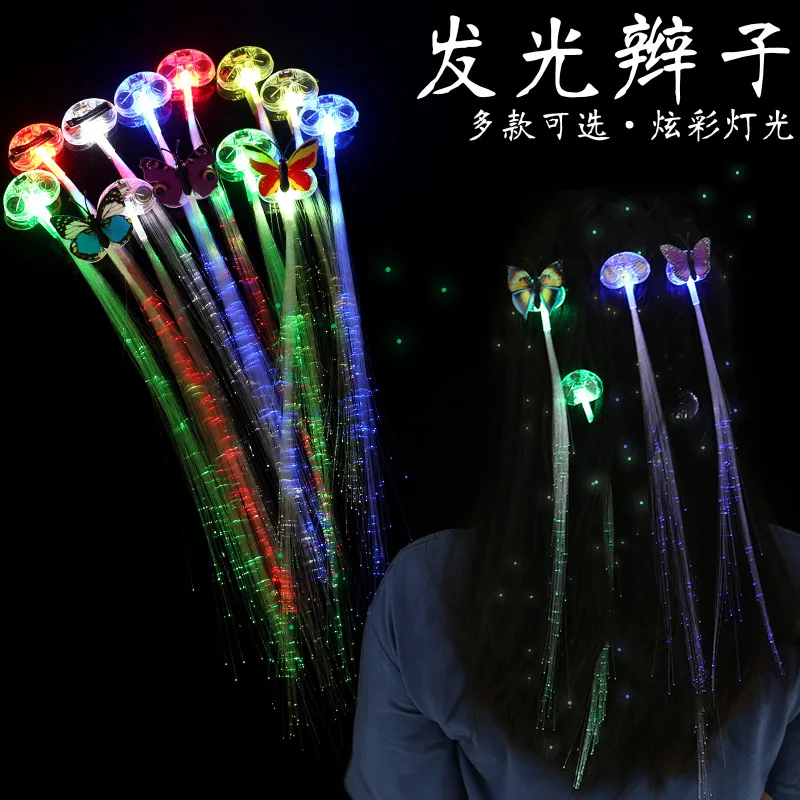 

LED Glow Hair Braid Butterfly Light 5/10 Pcs Colour Hairpin Novetly light Up Bar Party Decoration Christmas Children and Adults