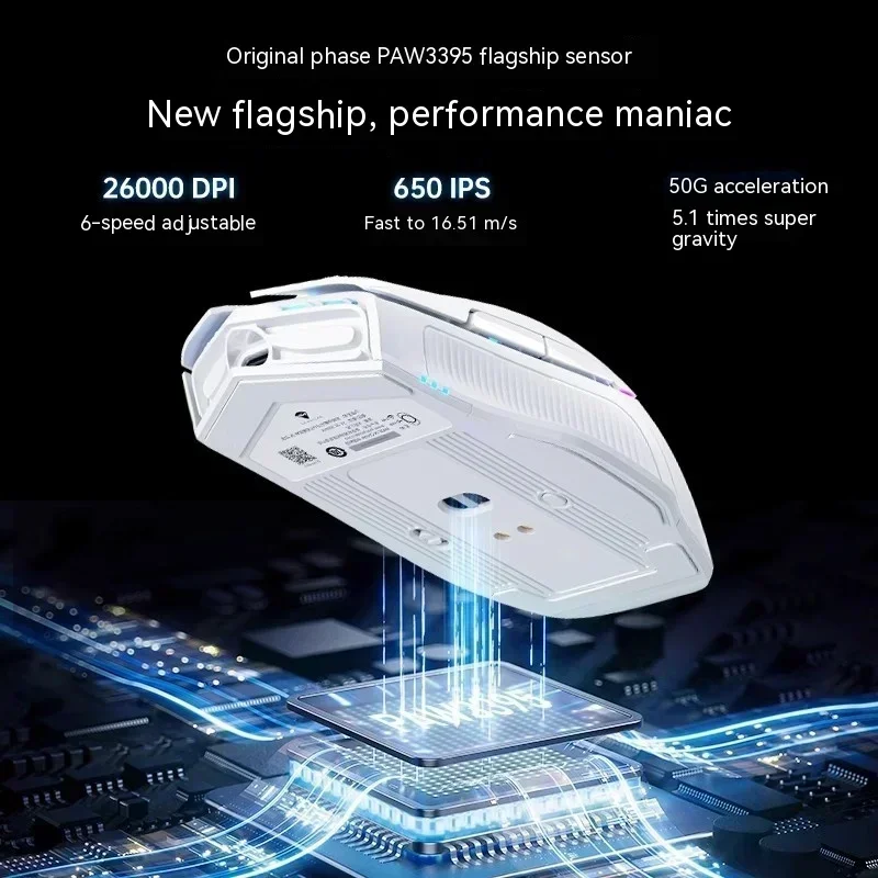 L8 Pro Gaming Mouse RGB Magnetic Charging Base Wireless Mouse Three Mode 8K PAW3395 Sensor Low Latency PC Gamer Gift