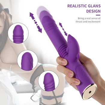 Telescopic Dildo Vibrator Automatic G spot Vibrator with Suction Cup Sex Toy for Women Hand-Free Sex Fun Anal Vibrator for Orgas 3