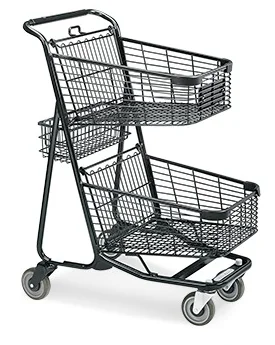 American Style Double Layer Grocery Shopping Trolley Cart