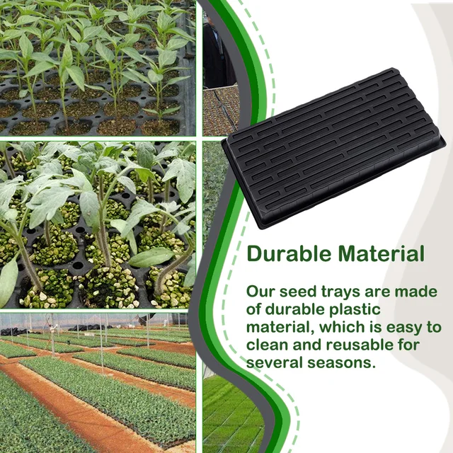 Növénytermesztési Tálcák Óvodai Edény Palánták Tartó Téglalap Alakú Hidroponika Csírázás Üvegházhatású Zöldség Paradicsom - Image 3