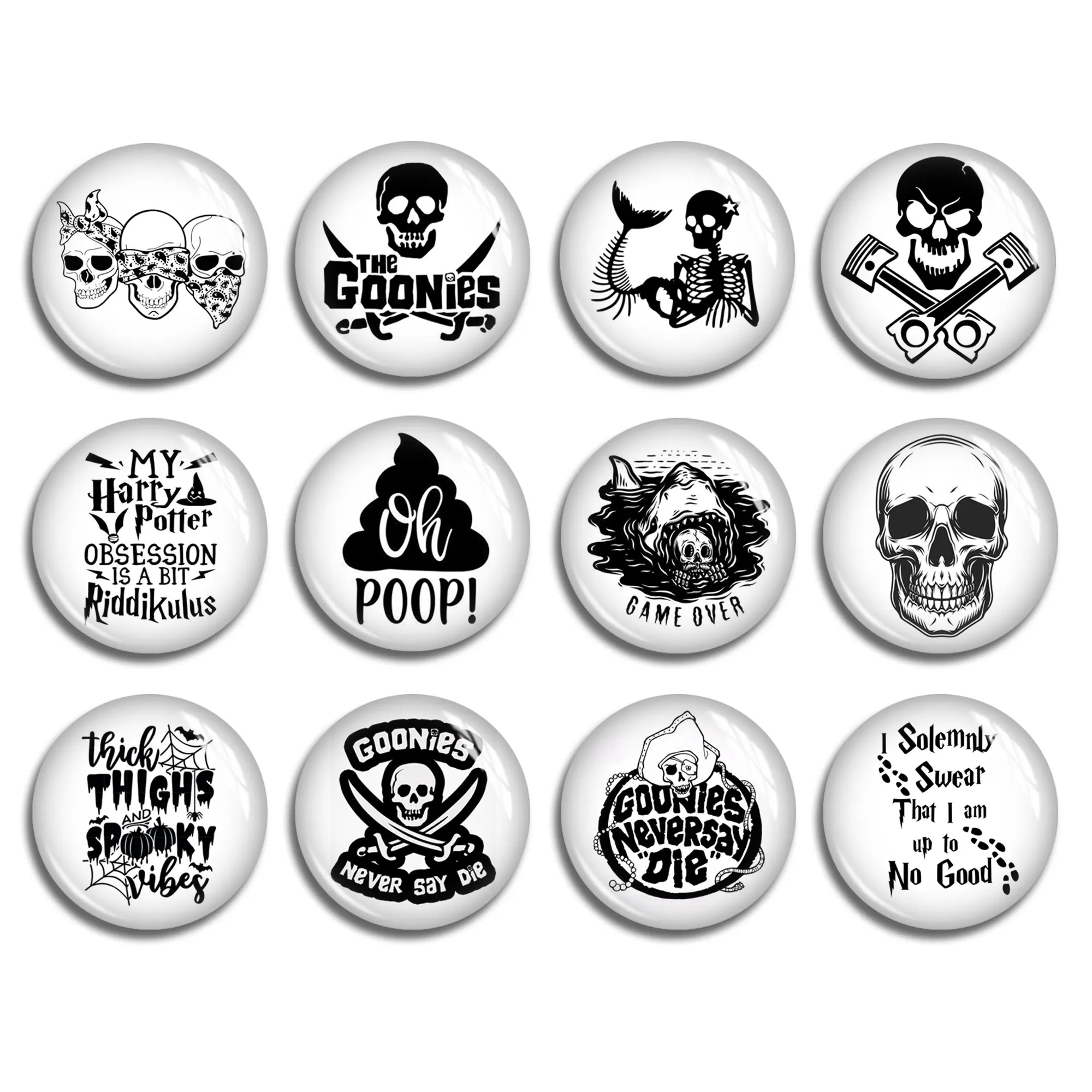 

Goonies Cabochon, Halloween Skull Image Round/ Oval/ Teardrop Glass Dome , 10mm 12mm 25mm 40mm 10x14mm 13x18mm 20x30mm Bead