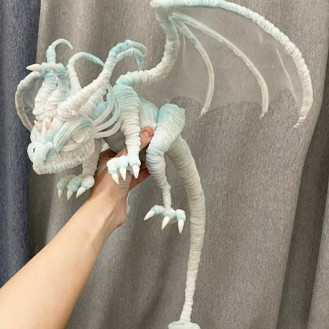 Cute Anime Dragon Props Finished Dinosaur Twist Stick Dragon Toy Handmade Bauble Cos Animation Accessories