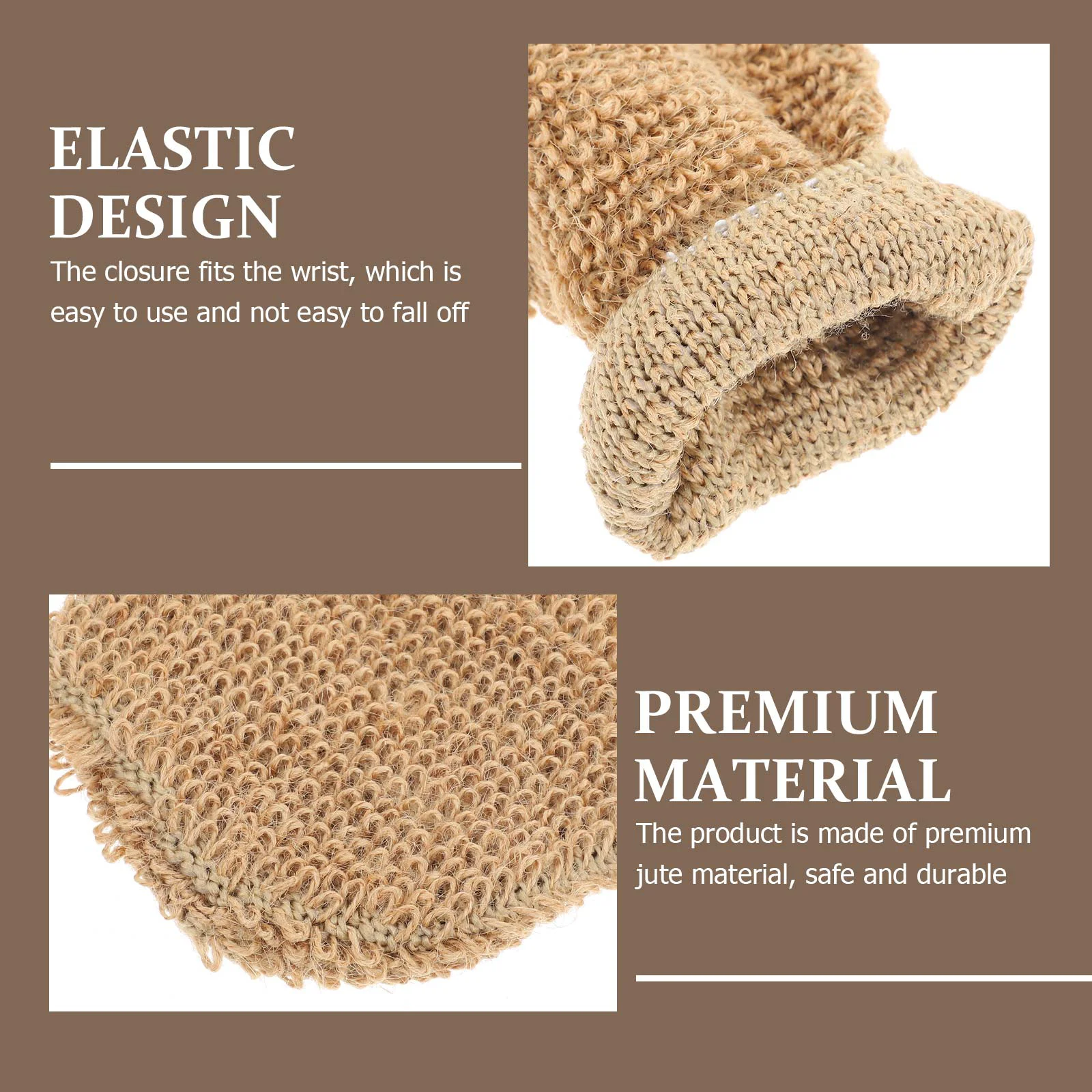 2 PCS Jute Bath Gloves Scrubbing Towels for Body Shower Hand Cleaning Washing Tool 3