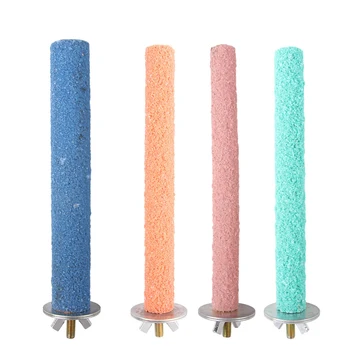 1PC Random Colors Parrot Perch Parrot Cage Accessories Bird Perch Stand Toy Colored Quartz Sand Sharpen Paw Toy Fit For Birds - Image 5