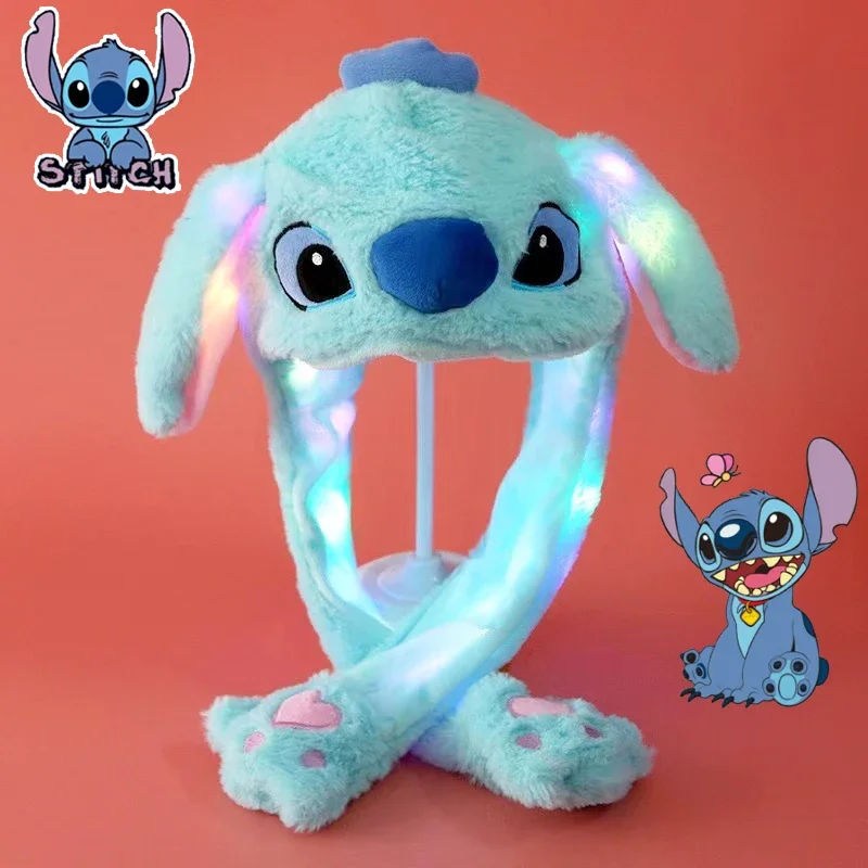 

Disney Lilo & Stitch Cute Moving Stitch Bunny Ear Glowing Toy ACtion Figure Pikachu Funny Cosplay Christmas Party Hat Gift