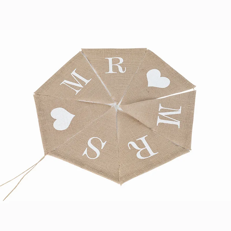 Party Decorations Party Flag Letter A-Z Diy Personalize Jute Burlap Bunting Banner Flags Candy Bar Wedding Decoration Baby Shower Supplies