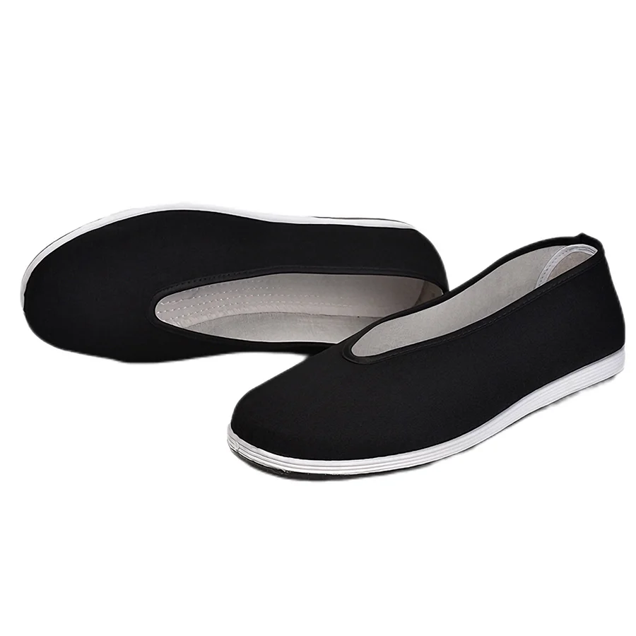 Chinese Traditional Martial Arts Shoes Men Kung Fu Wing Chun Tai-Chi Wushu Black Cloth Old Beijing Casual Shoes Sport Sneaker