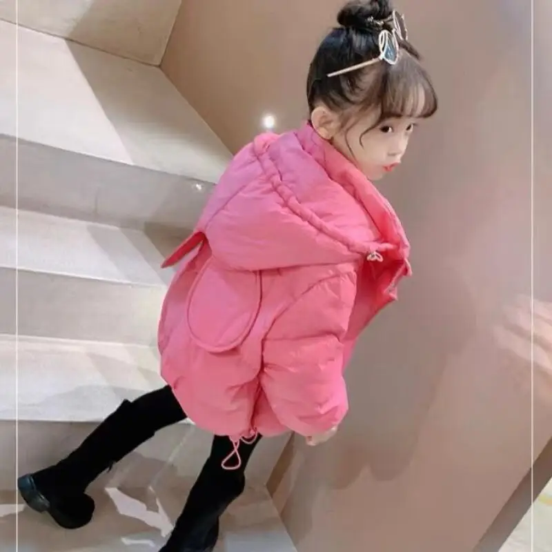 어린이 겨울 면 패딩 재킷 소녀 가을 두꺼운 코트 긴 소매 따뜻한 유지 카와이 귀여운 패션 새로운 스타일 캐주얼 의류