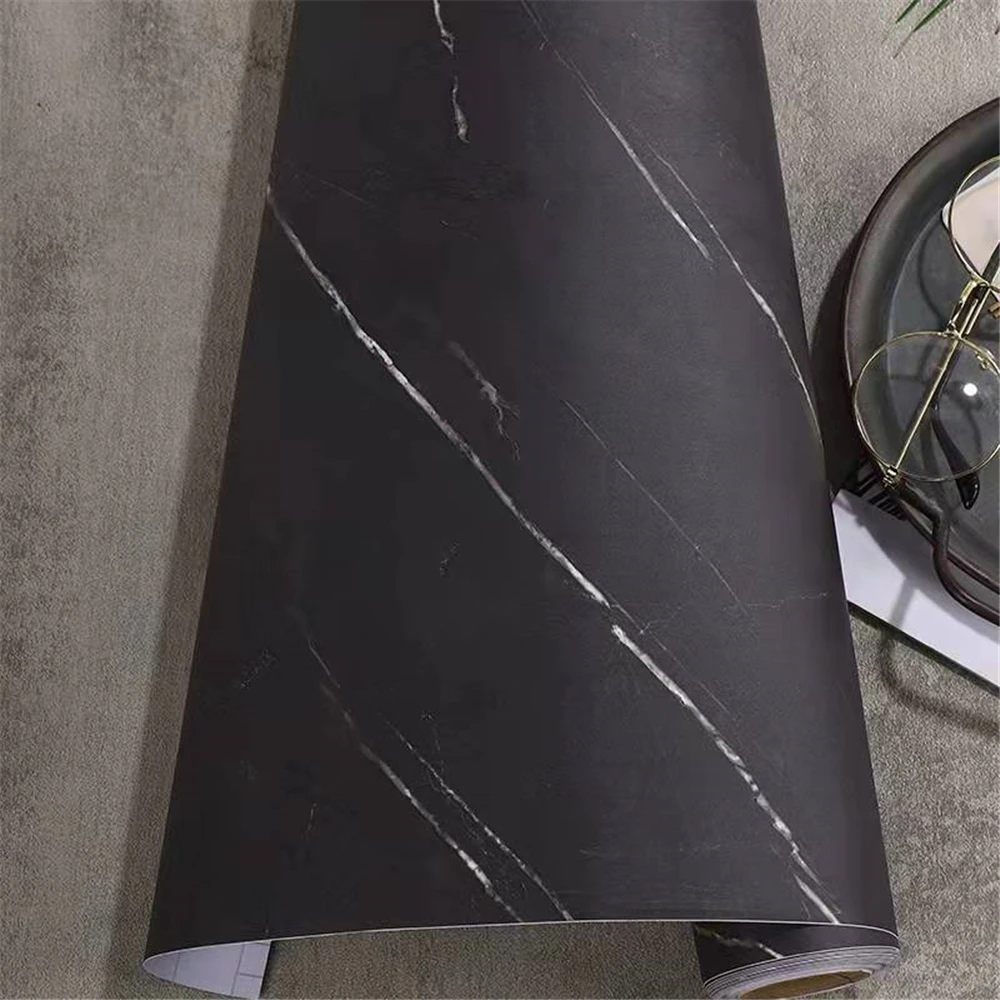 60/80cm Width Matte Black Marble Wallpaper Contact Paper Oil-proof Wall Sticker PVC Self Adhesive Kitchen Countertop Home Design unique design non contact breathalyzers tester fast