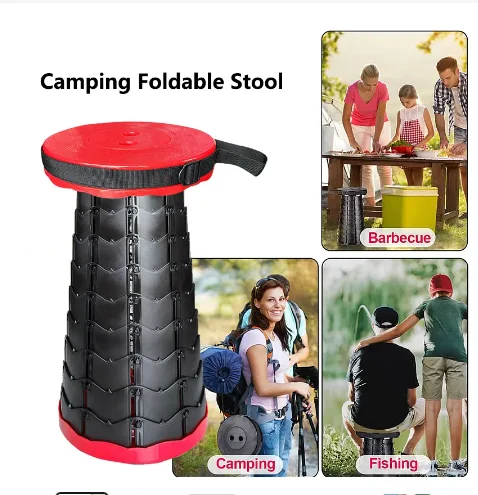 Outdoor Portable Furniture Stool Foldable Fishing Stool Chairs Retractable Camping Travel Hiking Beach Convenient Chair 1pcs plastic portable folding stool fishing rest chairs entertainment play cards outdoor simple bench chairs