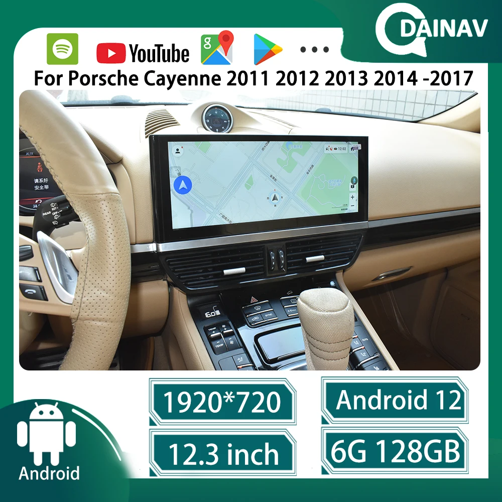 

128G Android 12 Car stereo Radio For Porsche Cayenne 2011-2017 Multimedia player GPS Navigation WIFI Carplay Head Unit