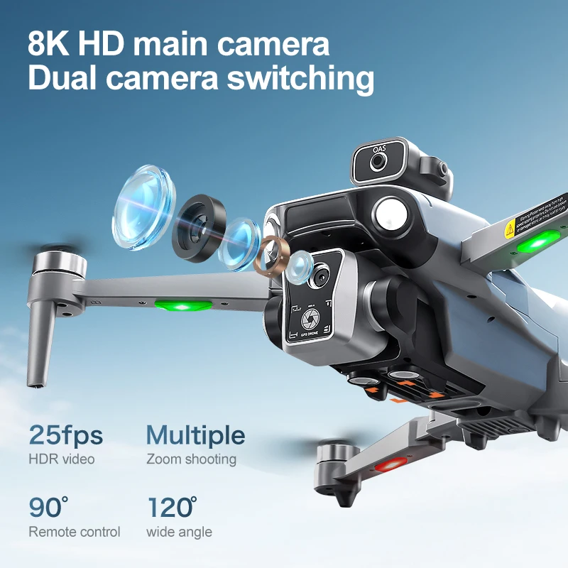 Drone GPS K19 Max 5G en vol stationnaire, montrant son design compact et ses hélices.