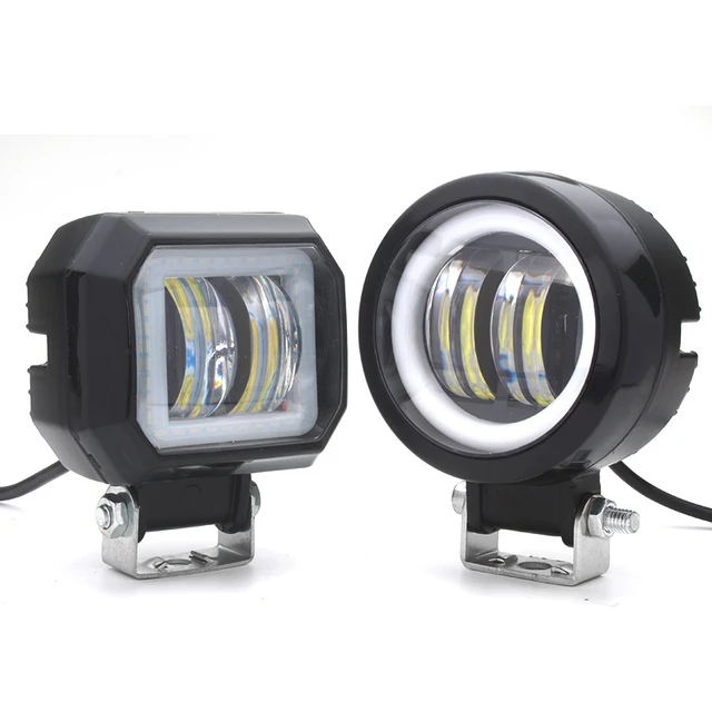 LED Work Lights Angel Eye Driving Spot Lamp 12V-24V Motorcycle Car Truck