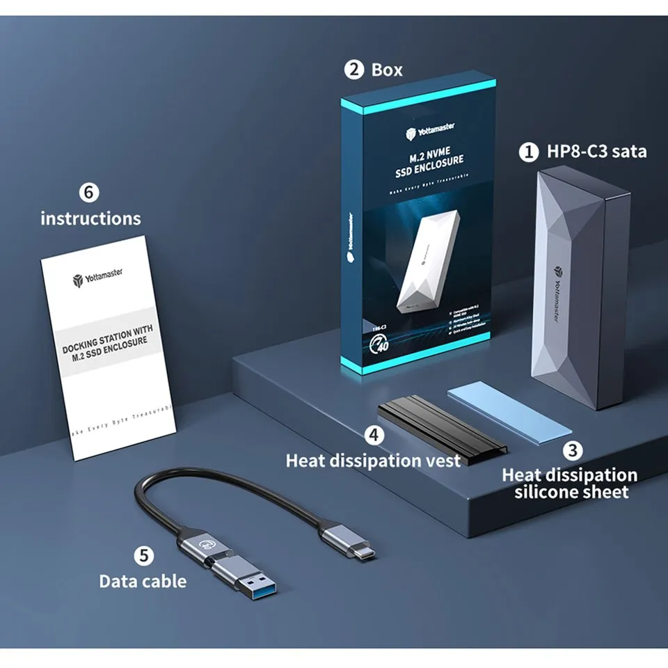 Yottamaster USB4 NVMe SSDエンクロージャー S03-C4 Yottamaster USB4 40Gps M.2 Nvme SSD Enclosure