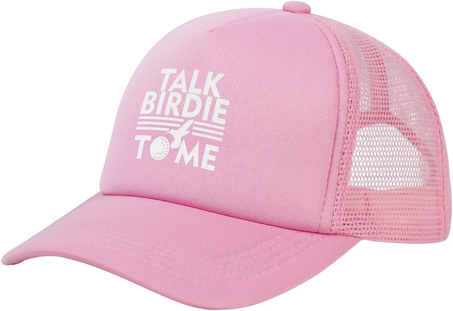 

Бейсболка Talk Birdie to Me с сеткой, розовая Кепка-тракер, регулируемая летняя бейсболка с изогнутыми полями