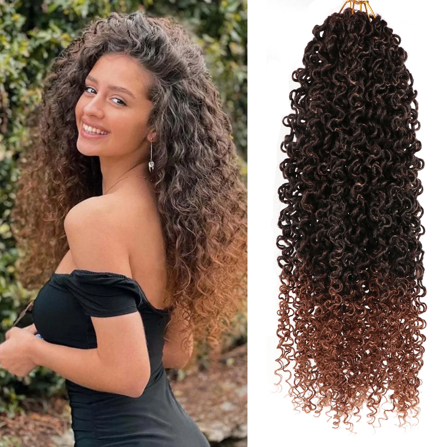 

Локон GoGo, вязанные крючком волосы, 14 дюймов, кудрявые волосы для женщин, глубокая волна, яки, вьющиеся волосы, Пляжная завивка, вязанные крючком волосы, синтетические косички волосы