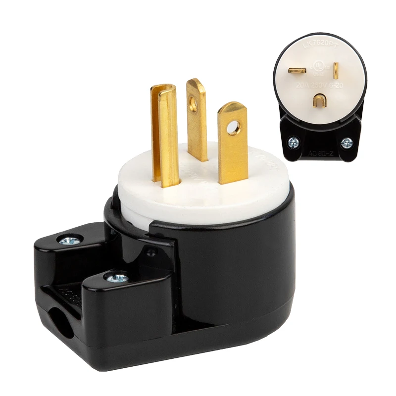 NEMA 6-20P American standard three-pin elbow generator wiring plug 20A250V assembly removable UL certification