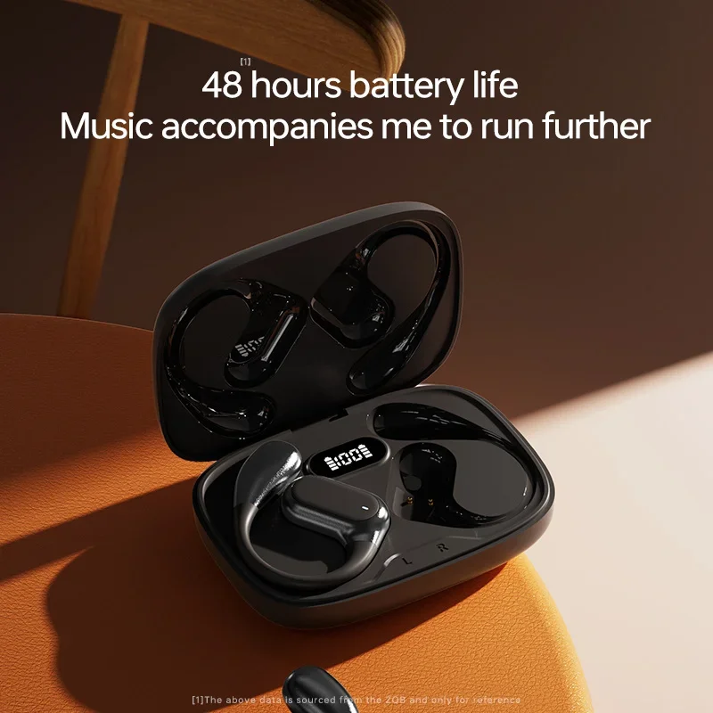Enhanced Bluetooth Ear Hook Earbuds - HiFi Stereo Wireless Headphones with LED Display and Long Battery Life