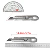 Utility Knife Box Cutter 8 In 1 Mutipurpose Stainless Steel Retractable Heavy Duty Waterproof Snap off Cutter Knife And Blades 6