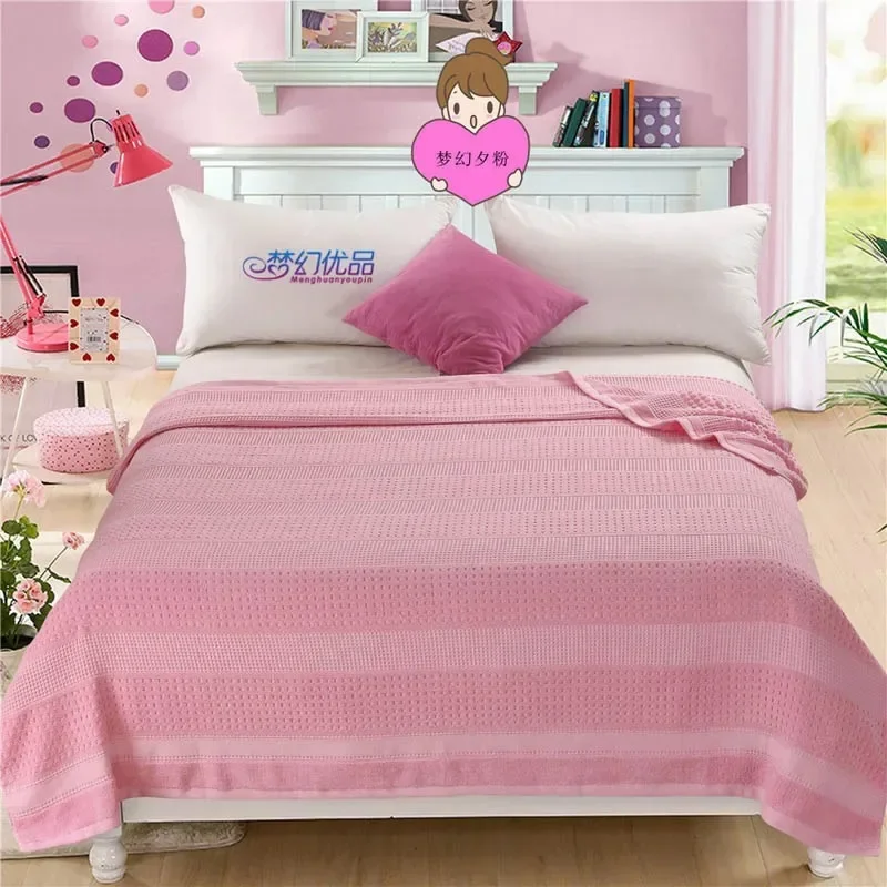자카드 면 타월 실 담요 성인용 어린이용 부드럽고 통기성 있는 침대보 여름용 소파/침대용 담요