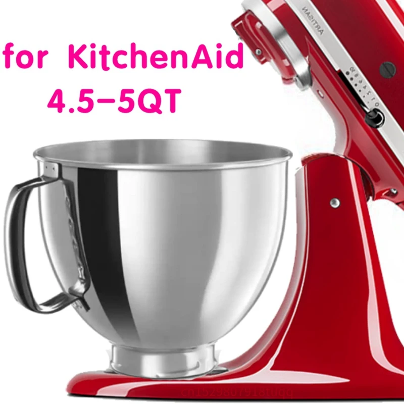 KitchenAid K5THSBP Stainless Steel 5 Qt. Mixing Bowl with Handle for Stand  Mixers