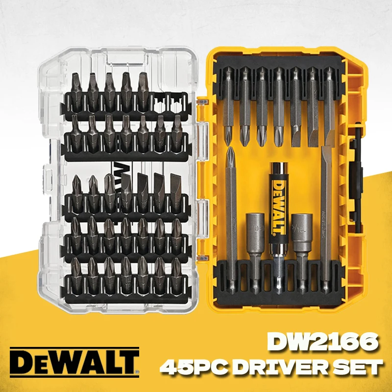 DEWALT 45-Piece Screwdriver Bit Set Steel Hex Shank Phillips Slotted Square  Double-ended Bits Power Tool Accessories DW2166 - AliExpress