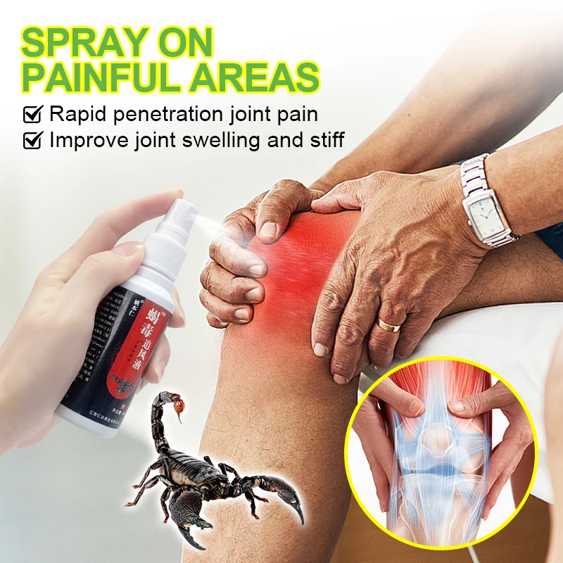 1pcs Scorpion Venom Pain Relief Plaster Spray Self-heating Joint Spray Periostitis Soft Tissue Damage Lower Back Pain Cream S073
