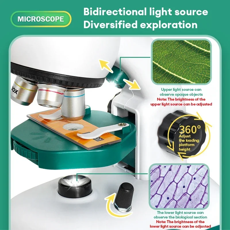 Plastic Kids Science Microscope Toy Kit Educational STEM Gift