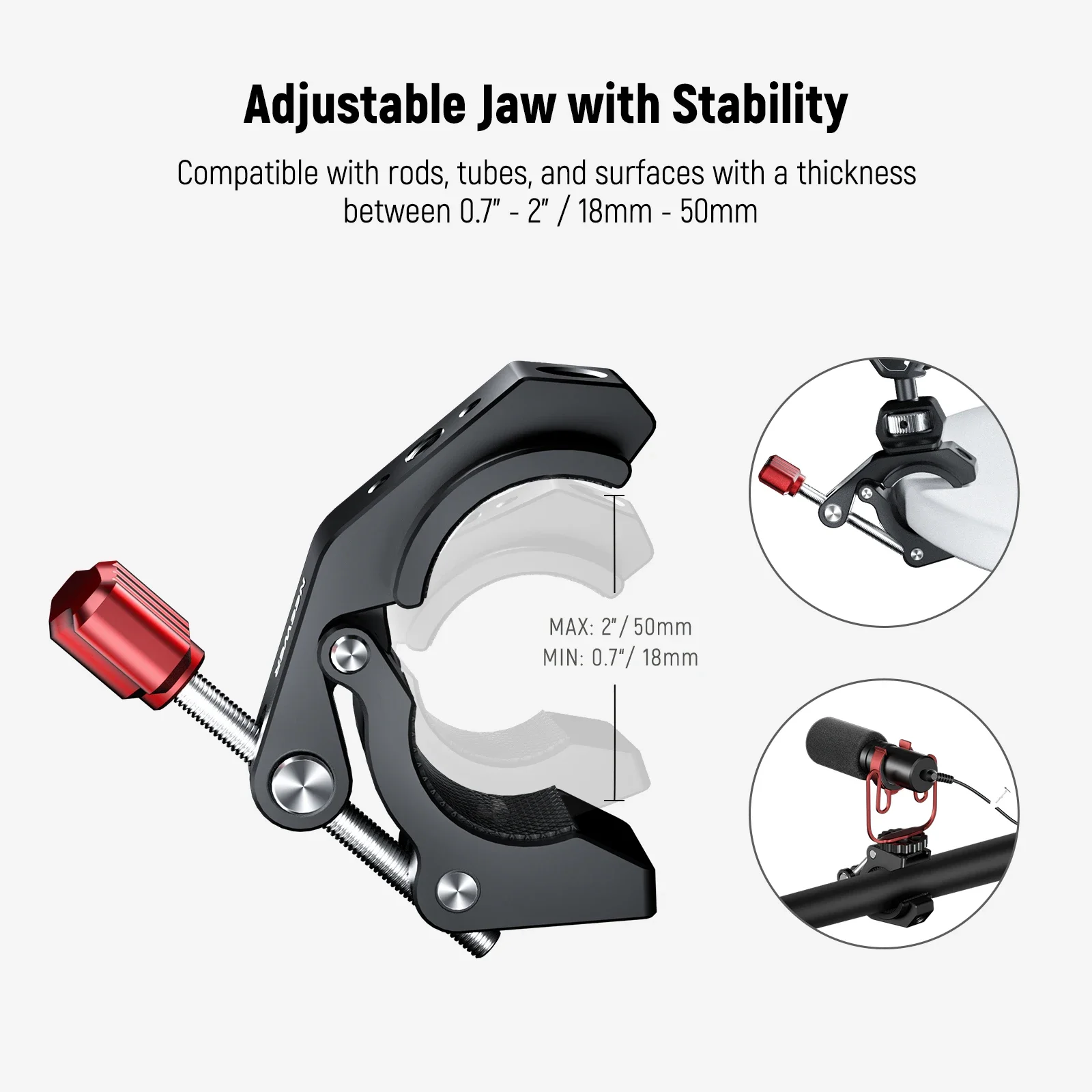 Super Clamp Crab Shaped Camera Mount with Cold Shoe And 1/4" 3/8" Threaded Holes