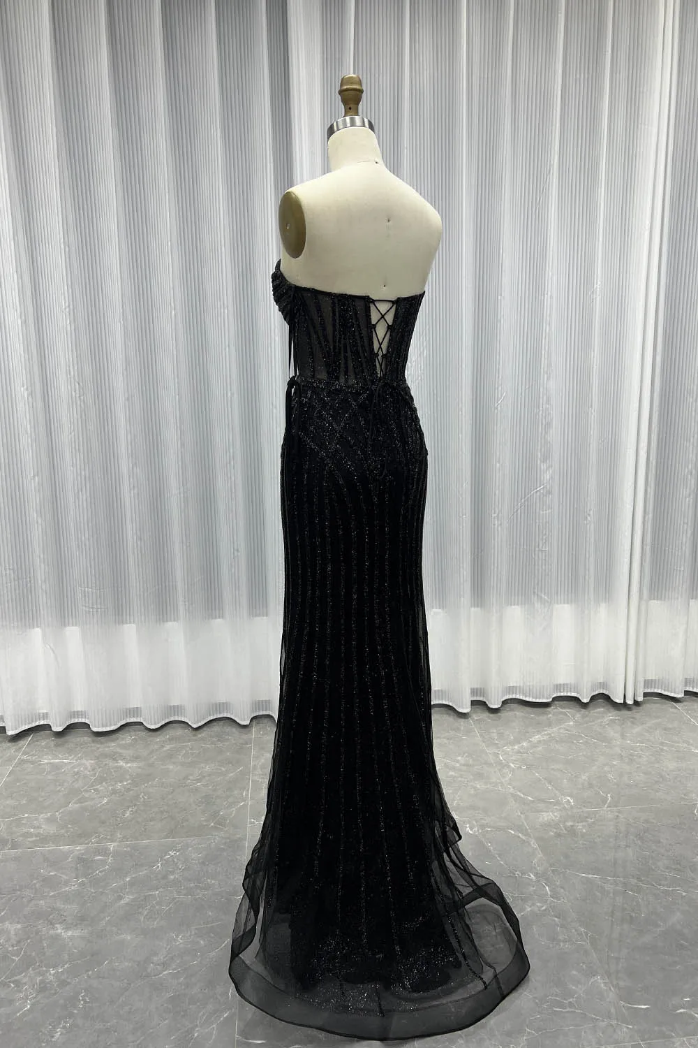 YQLNNE 2025 Black Crystals Long Prom Dresses Sweetheart Lace-up Formal  Women Party Evening Gown Mermaid - AliExpress 320