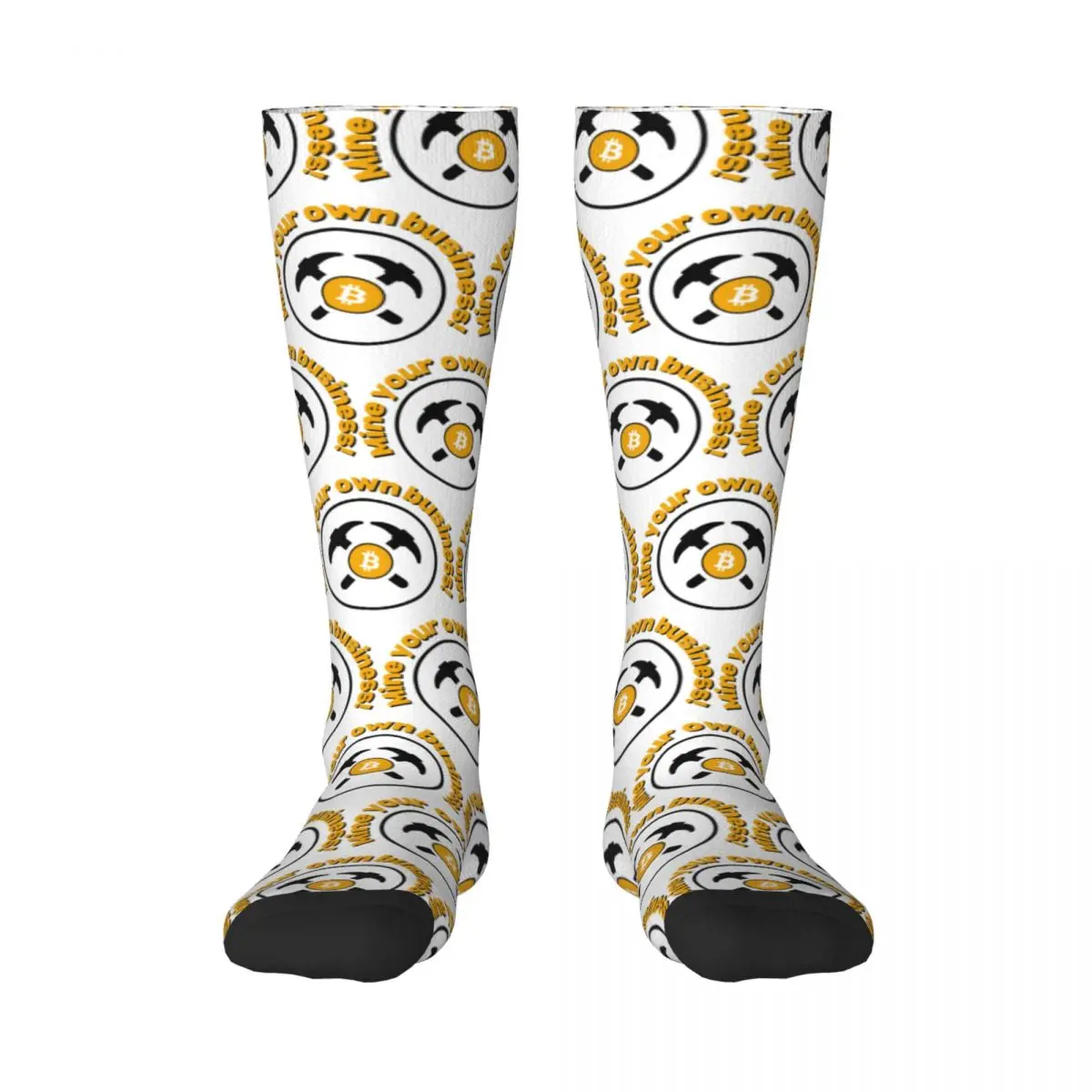 

Novelty Bitcoin Cryptocurrency Meme Vs Art 4 Adult Stockings Good breathability INS style Elastic Stockings Geeky