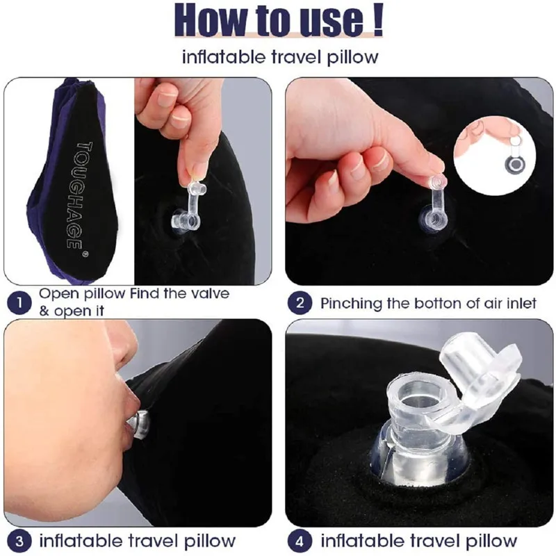 Inflatable Travel Pillow Multifunctional Body Lumbar Yoga Pillow Positions Support Air Cushion Triangular Neck Waist Bed Cushion 5