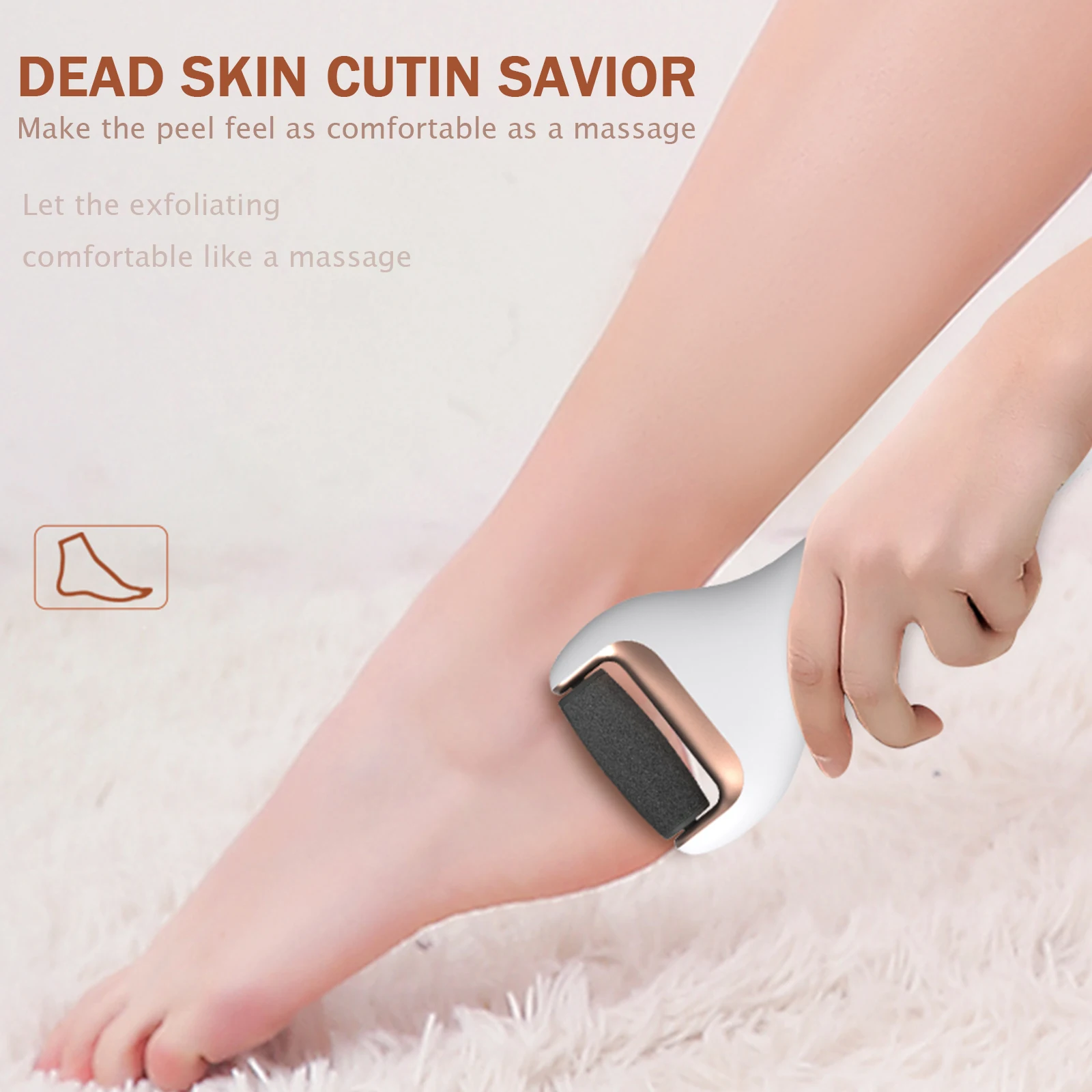 Electric Foot File Grinder Callus Dead Skin Remover USB Recharge Waterproof Pedicure Tool Foot Care Tool for Hard Cracked Clean 5