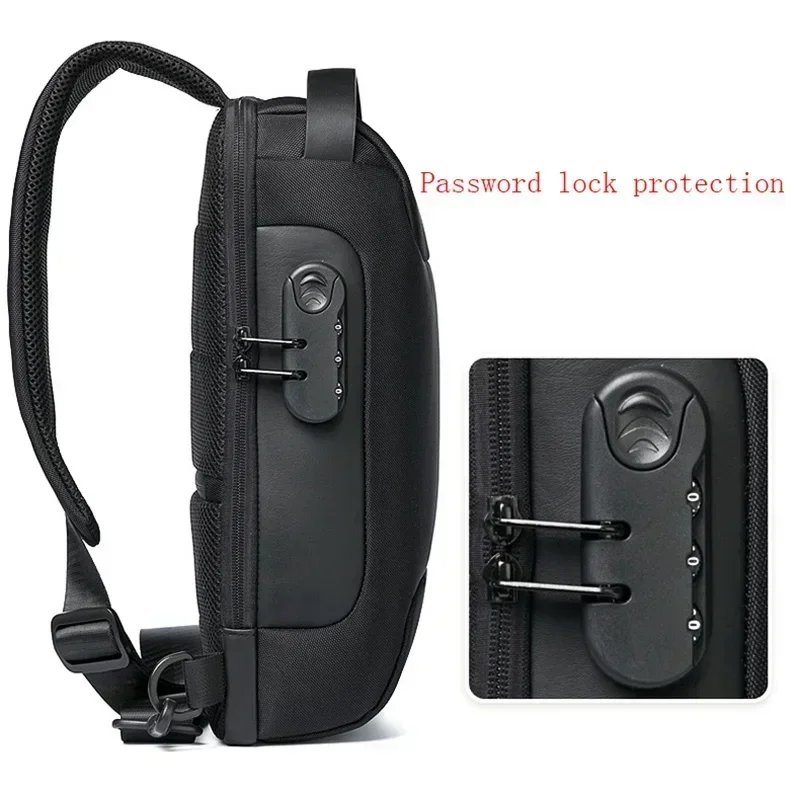 Oxford Fabric Men Backpack with USB Charge Port for Travel