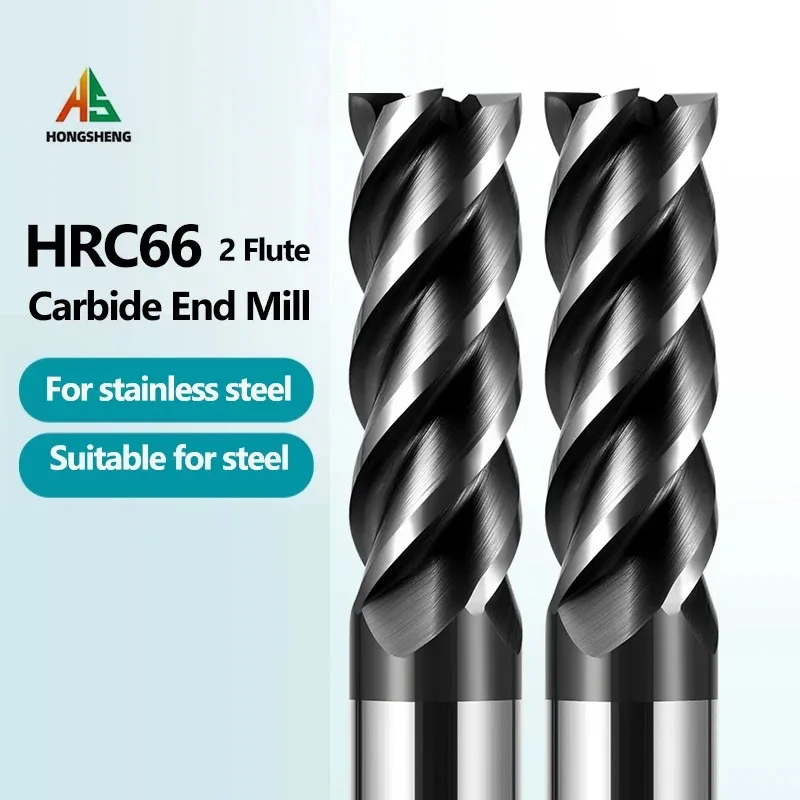 Carbide Drill Bits HRC66 Endmills Carbide Tungsten Steel Milling Cutter 4 Flute 4mm 6mm 8mm 10mm 12 16 18 200mm Metal Cutter