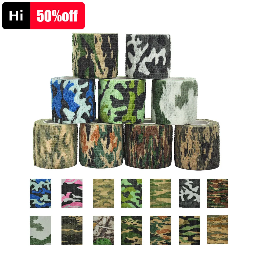 Bandage élastique camouflage auto-adhésif pour protection genoux chevilles pêche sport