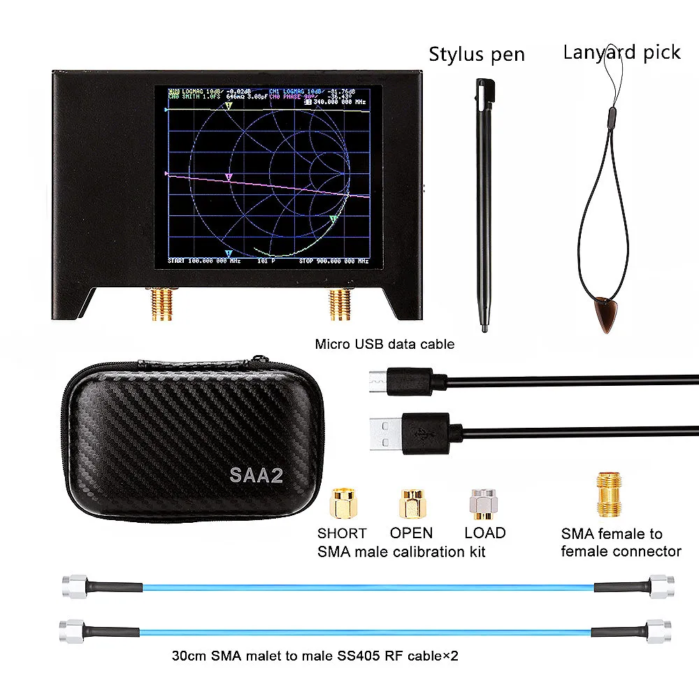 

3G S-A-A-2 NanoVNA V2 Vector Network Analyzer Digital Nano VNA Tester 50kHz-3GHz MF HF VHF UHF USB Logic Antenna Analyzer Meter