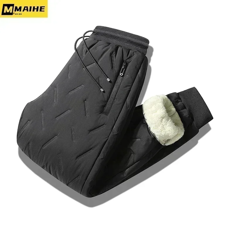 8xl Winter Thickened Men's Down Pants High Quality Fashion Drawstring Sports Pants Men's Jogger Outdoor Loose Leisure Down Pants