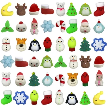 Christmas Toys 12/36PCS for Kids Santa Claus Snowman Stocking Stuffers Mochi Squishy Stress Reliever Anxiety Toy Party Favors