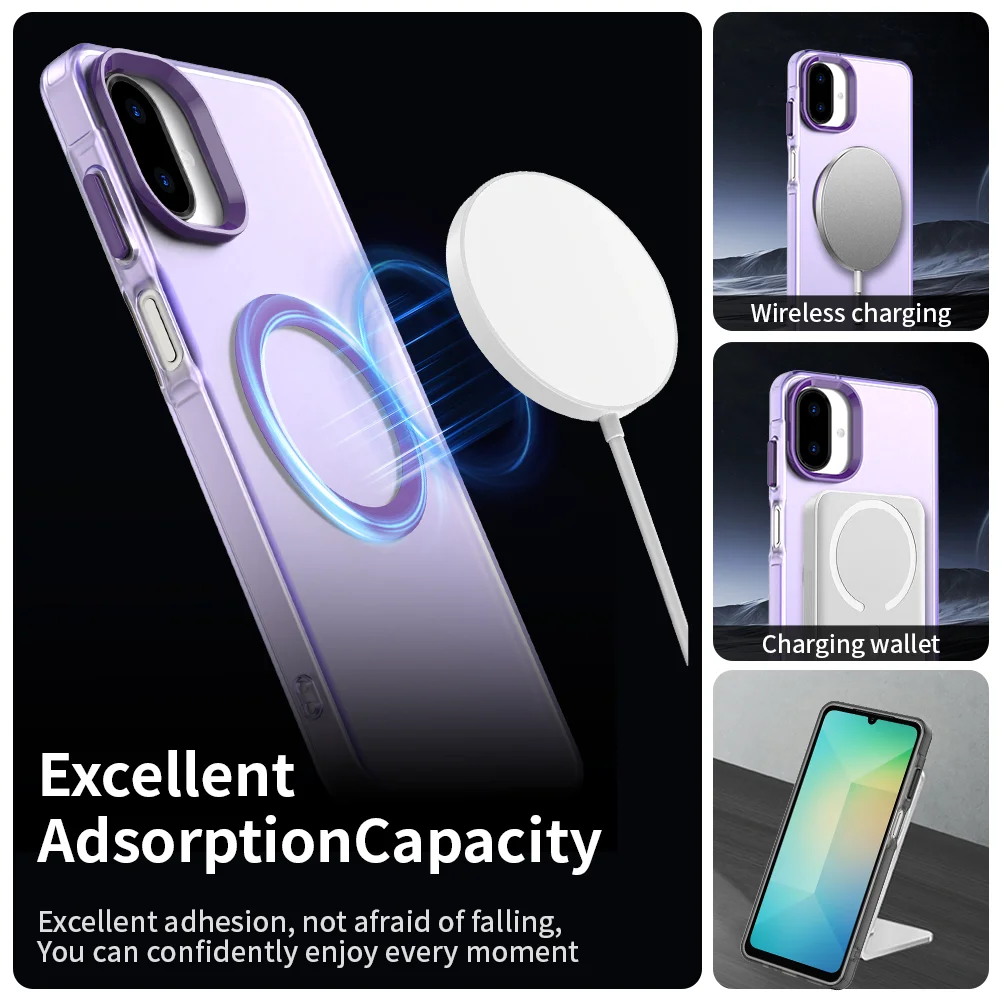 Luxury Armor Shockproof Case with Magsafe Magnetic Wireless Charging Compatibility - Hard Matte PC Cover