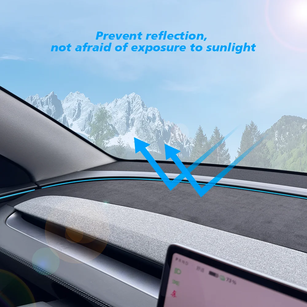 For Tesla Model Y Juniper 2026 2025 Dashboard Cover Pad Suede Sunshade Protector