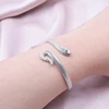Fashion Simple Snake Shaped Open Cuff Bracelet Handcrafted Punk Stainless Steel Cuff Bangles Women Girls Birthday Jewelry Gifts 3