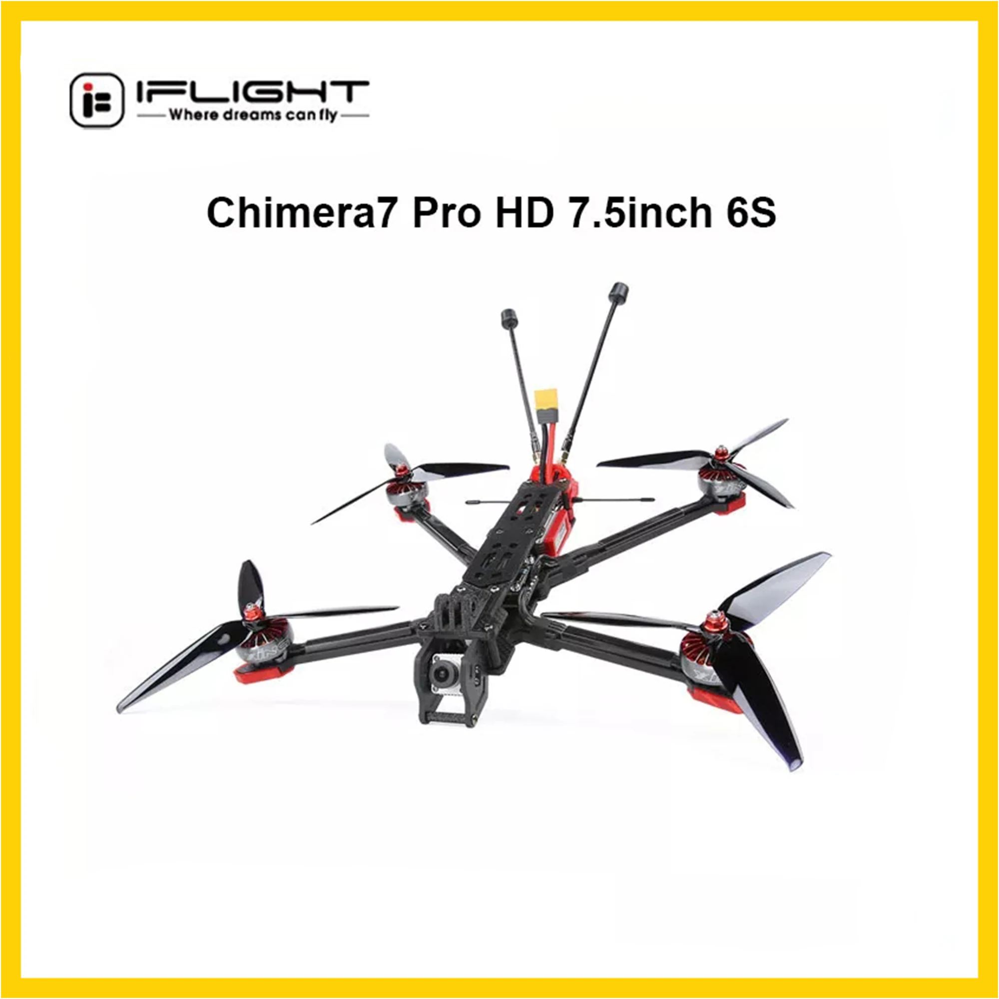 IFlight-Chimera7 Pro HD 7.5 인치 6S LR BNF, BLITZ F7 55A 스택/DJI 에어 유닛 HD 시스템/XING2 2809 1250KV FPV 용 모터