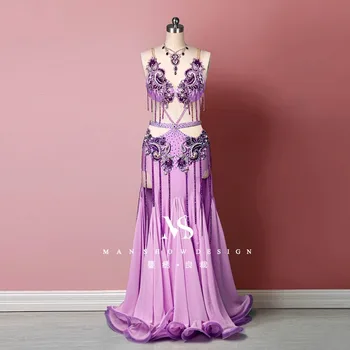 customized New belly dance costume with high waist tassel sexy and elegant skirt high-end oriental dance performance costume
