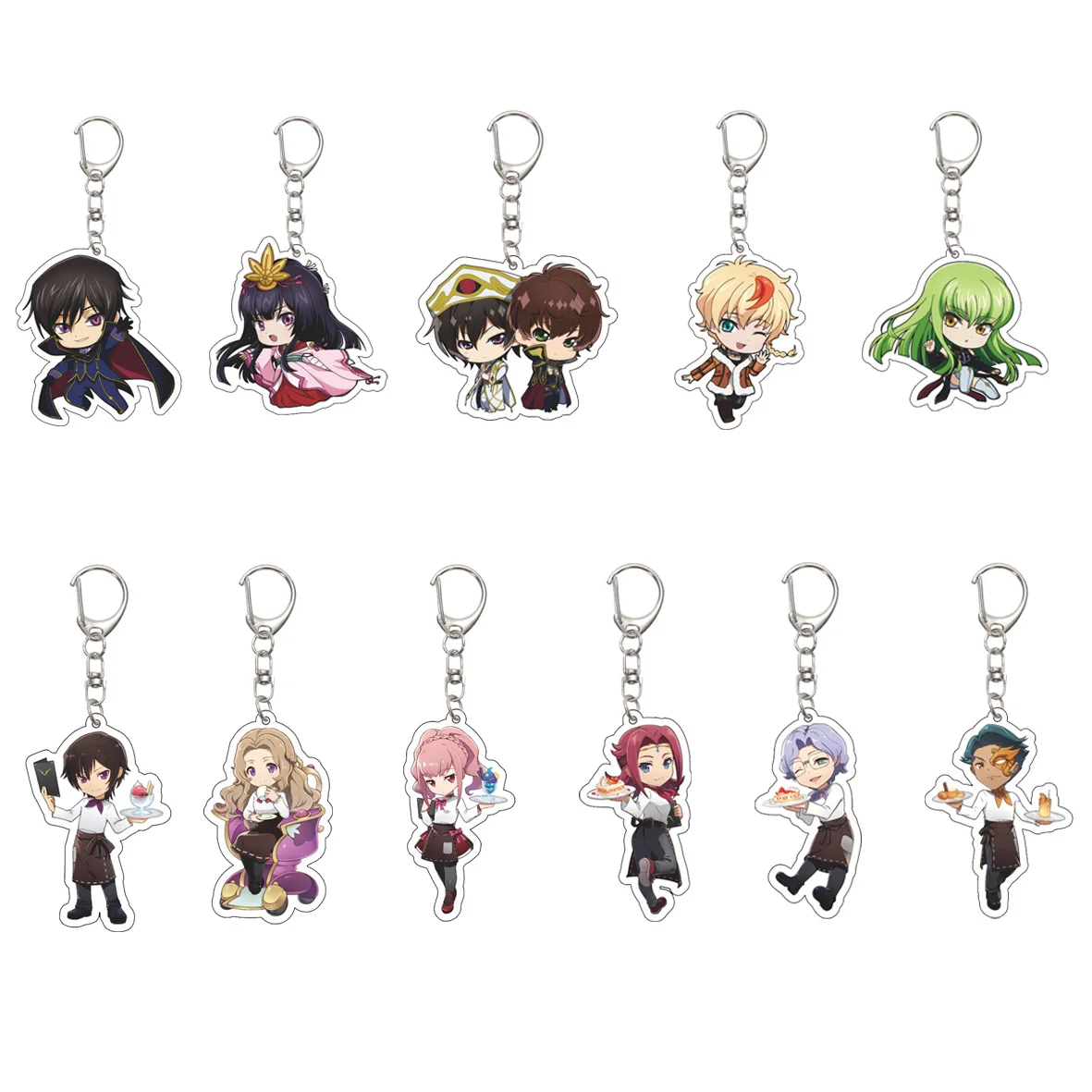 55MM Anime CODE GEASS Lelouch of the Rebellion Schlüsselanhänger Lelouch Lamperouge Schlüsselanhänger Acryl Modellplatte Weihnachtsgeschenke